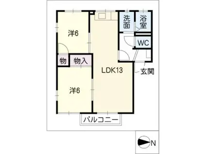 エスポアールMIDA A(2LDK/1階)の間取り写真