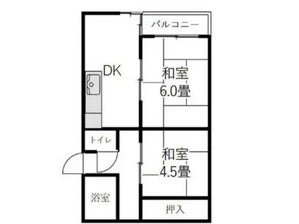 大宮七里サンコーポ(2DK/2階)の間取り写真