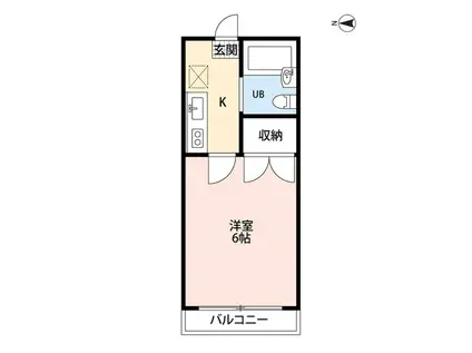 ルミエール菅生(1K/1階)の間取り写真