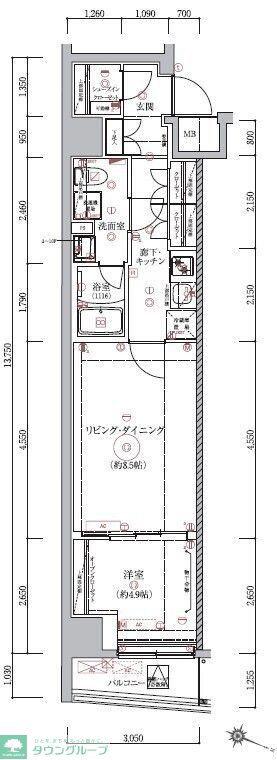 WEAVE BASE -ITABASHI HONCHO(1LDK/8階)の間取り写真