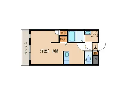 マリベールARASHIC II(ワンルーム/1階)の間取り写真