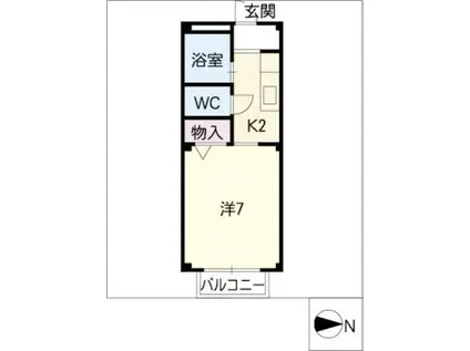 メゾンフルール(1K/2階)の間取り写真