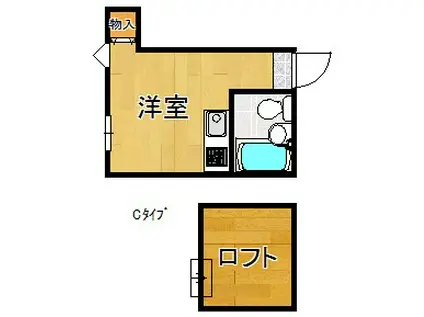 メリーゴーランドオリオノ(ワンルーム/2階)の間取り写真