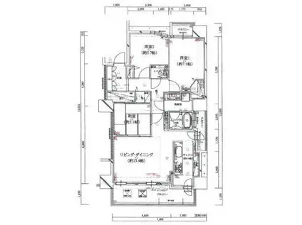クレアシティ五稜郭(3LDK/4階)の間取り写真