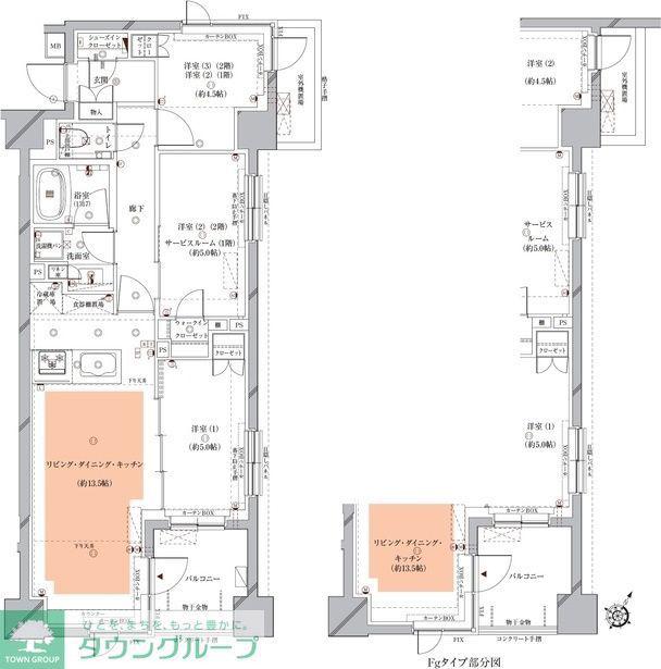OPUS RESIDENCE MEGURO SENZOKU(2SLDK/1階)の間取り写真
