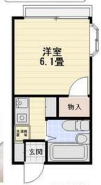 ユーハイム(ワンルーム/2階)の間取り写真