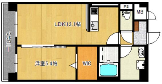 カサグランデ本町(1LDK/1階)の間取り写真