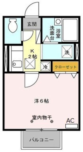 モナリエ大野台(1K/1階)の間取り写真