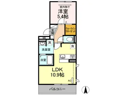 エミナール野間(1LDK/3階)の間取り写真