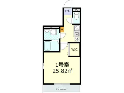 エスペランサ四ツ木(1K/3階)の間取り写真