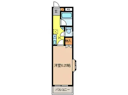 ラピッズ・セブンビル(1K/2階)の間取り写真