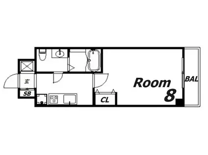 マロワール神戸(1K/4階)の間取り写真