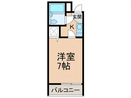 シャルマンフジ湊北町弐番館(1K/4階)の間取り写真