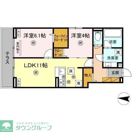 B-KUBUS(2LDK/1階)の間取り写真
