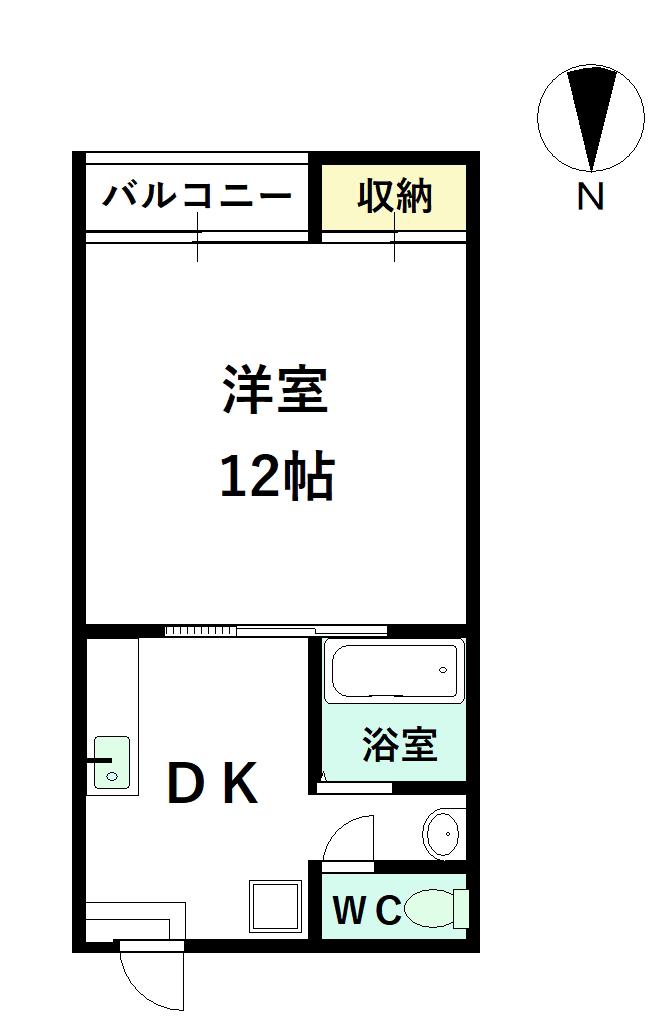 ハイツエミュ(1DK/1階)の間取り写真