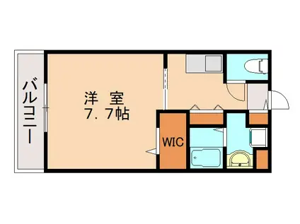 URBAN CROSS WHITE WATER 春日(1K/3階)の間取り写真