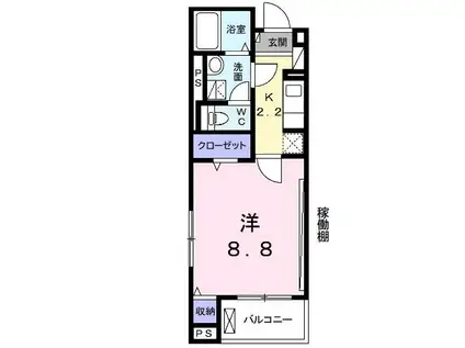 ランドマーク(1K/4階)の間取り写真