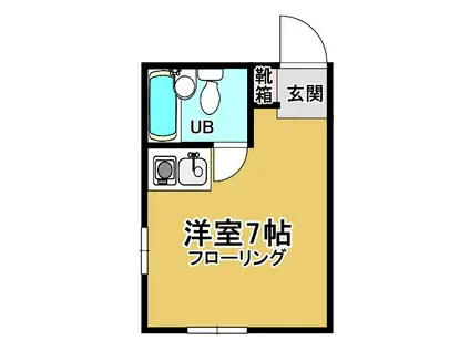 ヴィラ瀬川(ワンルーム/2階)の間取り写真