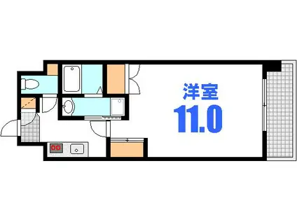 CASA HIROSHIMA-EKIMAE(1K/5階)の間取り写真