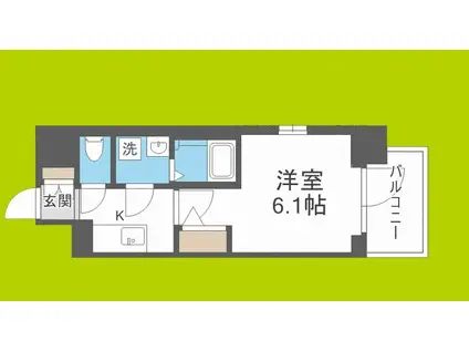 エスリードレジデンス大阪グランノースI(1K/3階)の間取り写真