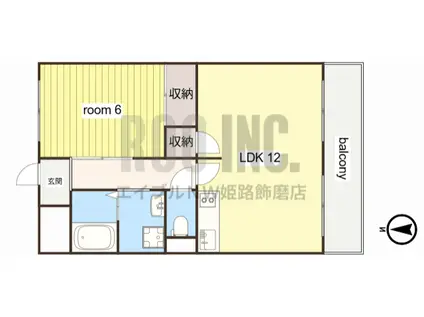 アイビーコート三木(1LDK/1階)の間取り写真