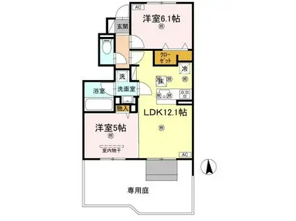 D-ROOM SACHIIII103(2LDK/1階)の間取り写真