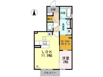 グランエトワール メゾン(1LDK/1階)の間取り写真