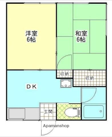 いさみハイツ(2DK/2階)の間取り写真
