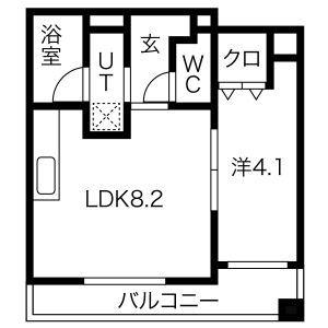 ビュークレスト佐賀駅前(1LDK/5階)の間取り写真