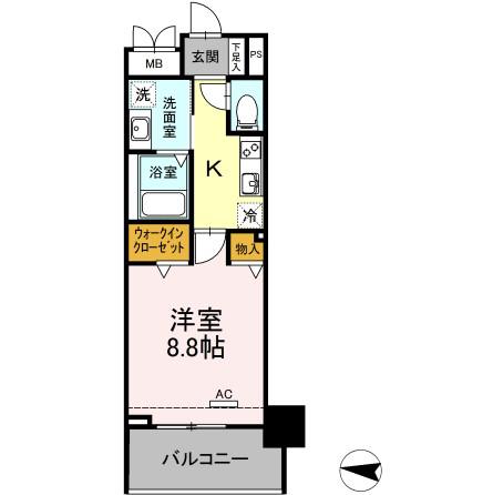 LENVOL MEIEKI(1K/7階)の間取り写真
