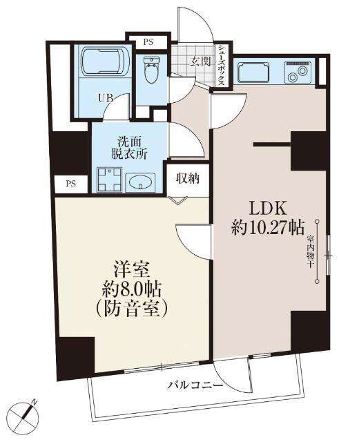 白山レジデンス(1LDK/9階)の間取り写真