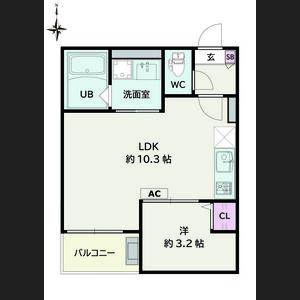 JACK MINAMIJUICHIBANII(1LDK/3階)の間取り写真