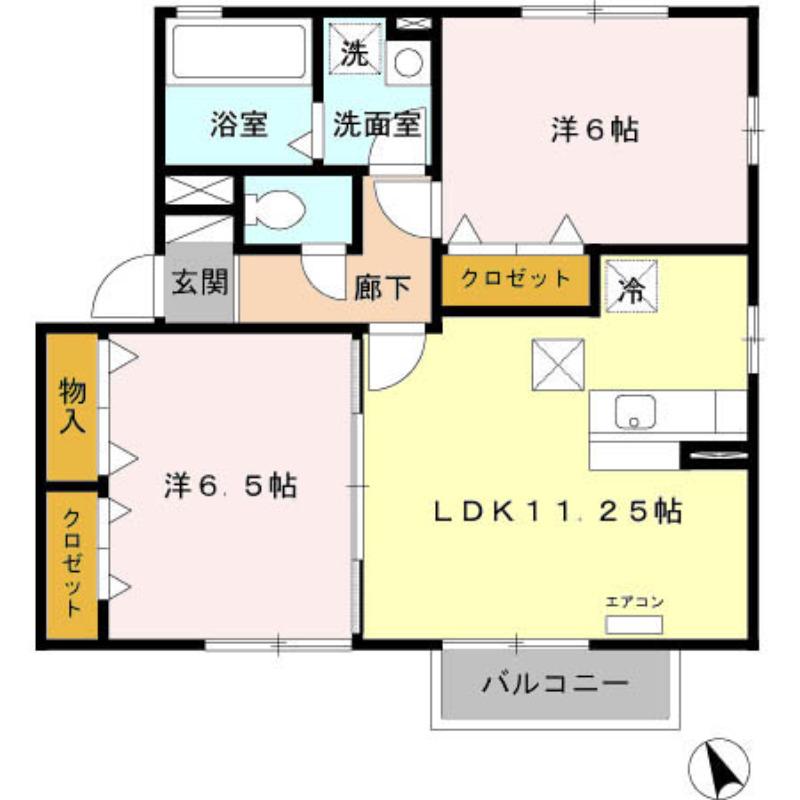 MOMO HOUSE II(2LDK/1階)の間取り写真