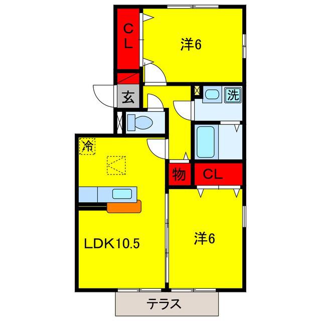 パークサイド(2LDK/2階)の間取り写真