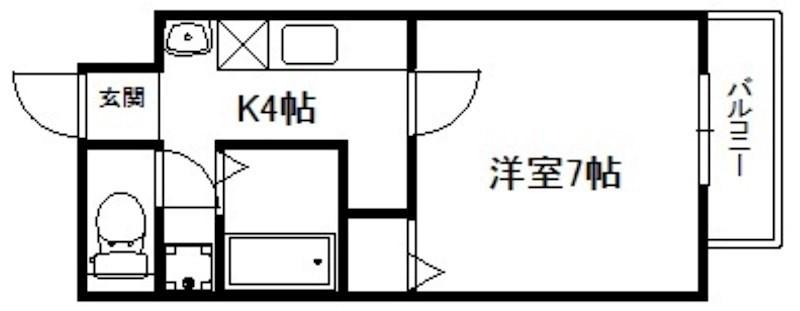 セレブマンション今宿(1K/3階)の間取り写真
