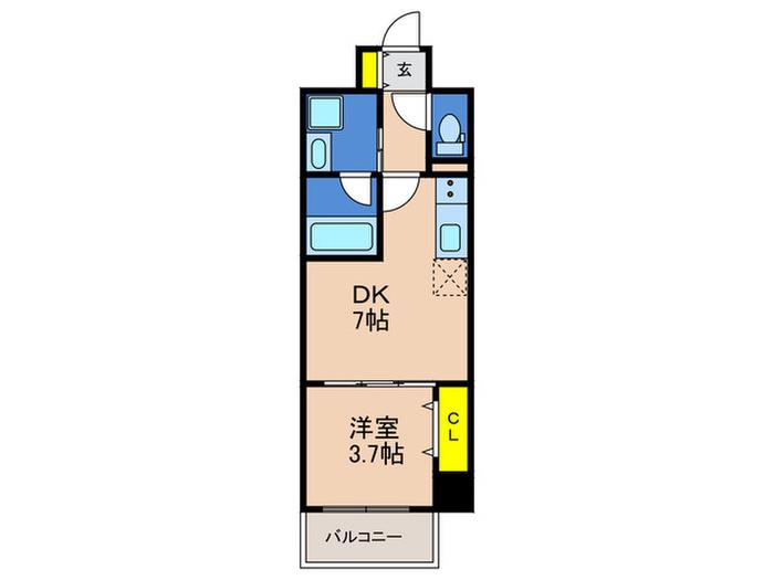 レオンコンフォート神戸駅前(1DK/2階)の間取り写真