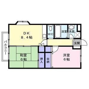 サイレントハウスA(2DK/1階)の間取り写真