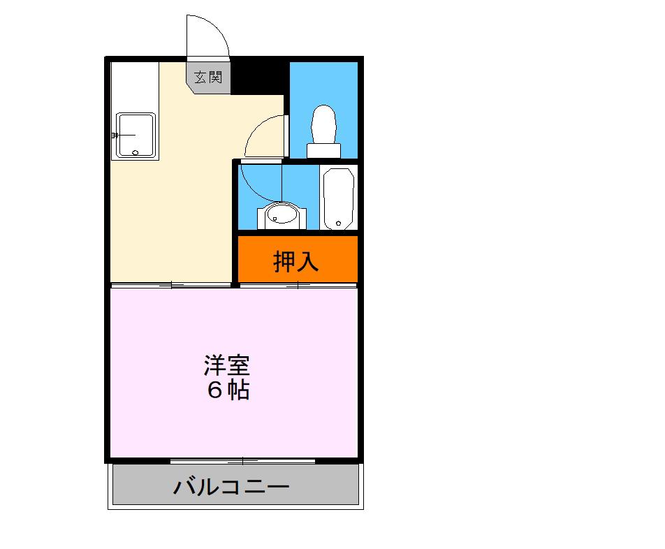 ホワイトハウス(1K/1階)の間取り写真