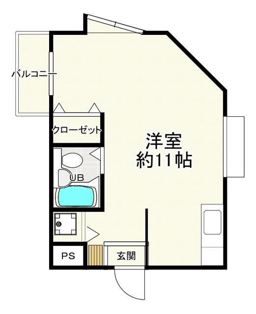 メゾンド青葉台(ワンルーム/5階)の間取り写真