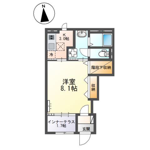 スターテラスII南田町(1K/1階)の間取り写真