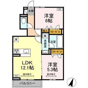 ホープ21 II(2LDK/1階)の間取り写真