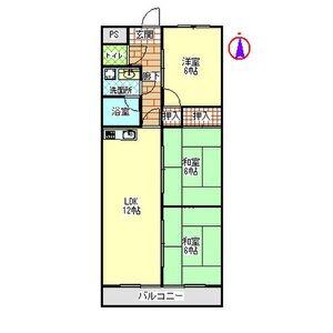 マンション東柴第ニ(3LDK/3階)の間取り写真