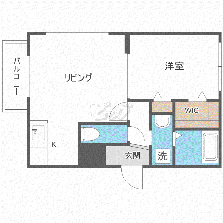 レジーナ南4条(1LDK/3階)の間取り写真