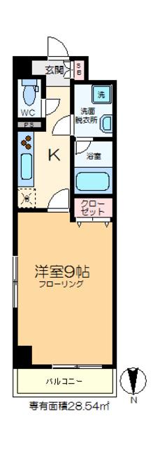 JR常磐線 亀有駅 徒歩5分 5階建 築10年(1K/3階)の間取り写真