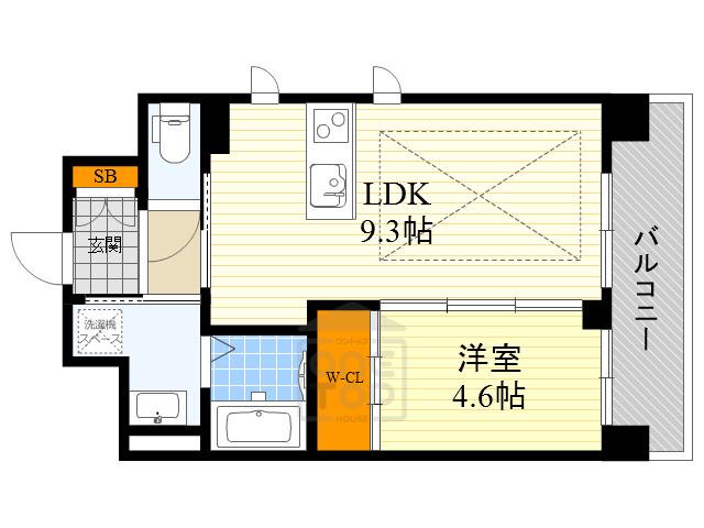 第26関根マンション(1LDK/11階)の間取り写真