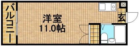 グレイス第7マンション(ワンルーム/3階)の間取り写真