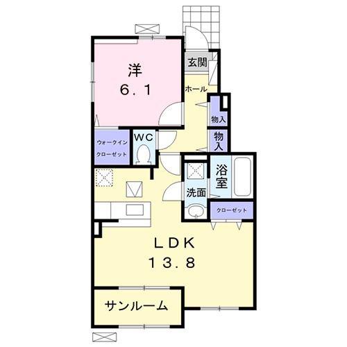 サンリット ヒル(1LDK/1階)の間取り写真