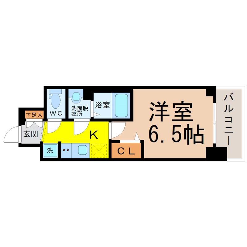 プレサンス鶴舞ファースト(1K/14階)の間取り写真