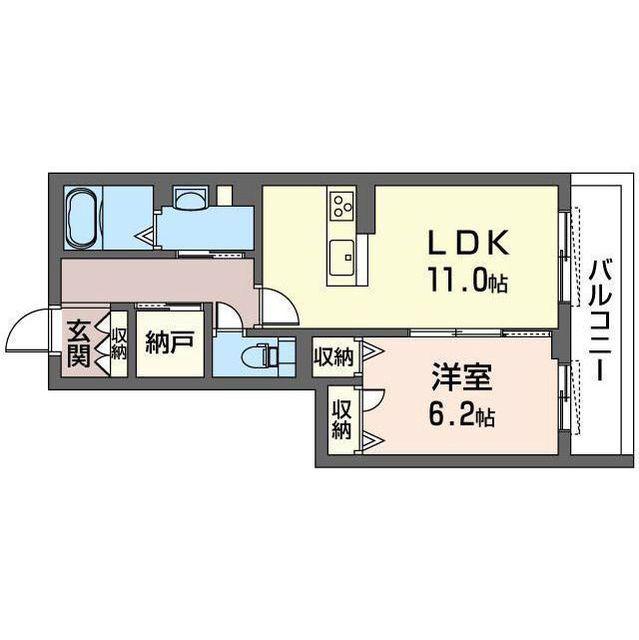 アナベル(1LDK/3階)の間取り写真