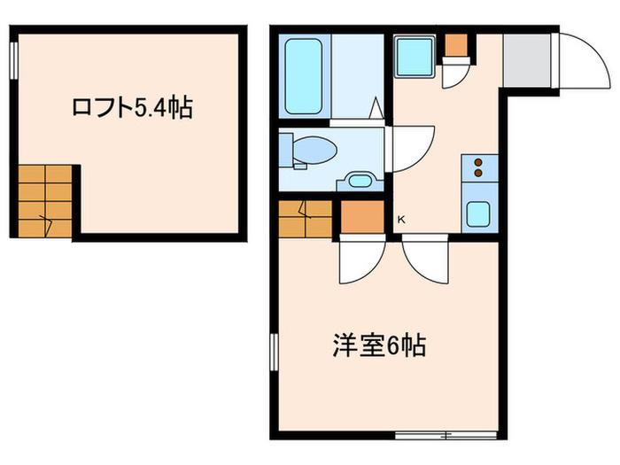 アザーレ・パッシオ座間B(1K/2階)の間取り写真